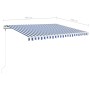 Toldo automático LED sensor de viento azul y blanco 400x350 cm de , Toldos - Ref: Foro24-3068991, Precio: 728,99 €, Descuento: %