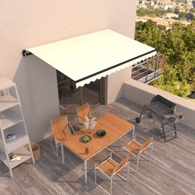 Toldo retráctil manual crema 450x300 cm de , Toldos - Ref: Foro24-3069117, Precio: 302,21 €, Descuento: %