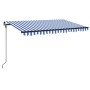 Toldo retráctil manual con LED azul y blanco 400x300 cm de , Toldos - Ref: Foro24-3069101, Precio: 372,29 €, Descuento: %