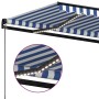 Toldo retráctil manual con LED azul y blanco 400x300 cm de , Toldos - Ref: Foro24-3069101, Precio: 372,29 €, Descuento: %