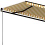 Yellow and white manual retractable awning 500x350 cm by , Awnings - Ref: Foro24-3069218, Price: 475,17 €, Discount: %