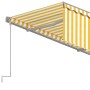 Manual retractable awning with yellow and white blinds 4.5x3 m by , Awnings - Ref: Foro24-3069438, Price: 358,49 €, Discount: %