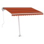 Toldo automático LED sensor de viento naranja marrón 300x250 cm de , Toldos - Ref: Foro24-3069515, Precio: 568,99 €, Descuent...