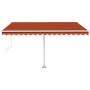 Automatic awning LED wind sensor orange/brown 400x300 cm by , Awnings - Ref: Foro24-3069555, Price: 716,28 €, Discount: %