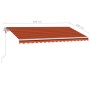 Toldo automático LED sensor de viento naranja/marrón 400x300 cm de , Toldos - Ref: Foro24-3069555, Precio: 716,99 €, Descuent...