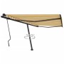 Yellow and white manual retractable foot awning 450x350 cm by , Awnings - Ref: Foro24-3069838, Price: 512,48 €, Discount: %