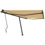 Toldo de pie retráctil manual amarillo y blanco 450x350 cm de , Toldos - Ref: Foro24-3069838, Precio: 512,48 €, Descuento: %