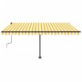 Yellow and white manual retractable foot awning 450x350 cm by , Awnings - Ref: Foro24-3069838, Price: 512,48 €, Discount: %