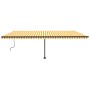 Yellow and white manual retractable foot awning 600x350 cm by , Awnings - Ref: Foro24-3069878, Price: 696,09 €, Discount: %