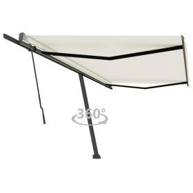 Cream manual retractable foot awning 500x300 cm by , Awnings - Ref: Foro24-3069777, Price: 504,41 €, Discount: %