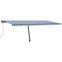 Toldo de pie retráctil manual azul y blanco 600x300 cm de , Toldos - Ref: Foro24-3069796, Precio: 634,54 €, Descuento: %