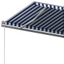 Blue and white manual retractable foot awning 600x300 cm by , Awnings - Ref: Foro24-3069796, Price: 634,54 €, Discount: %