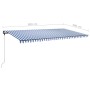 Toldo de pie retráctil manual azul y blanco 600x300 cm de , Toldos - Ref: Foro24-3069796, Precio: 634,54 €, Descuento: %