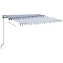 Manual retractable awning with blue and white poles 4.5x3 m by , Awnings - Ref: Foro24-3070156, Price: 482,20 €, Discount: %