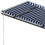 Manual retractable awning with blue and white poles 4.5x3 m by , Awnings - Ref: Foro24-3070156, Price: 482,20 €, Discount: %