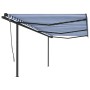 Automatic retractable awning with blue and white poles 6x3 m by , Awnings - Ref: Foro24-3070196, Price: 655,32 €, Discount: %