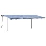 Automatic retractable awning with blue and white poles 6x3 m by , Awnings - Ref: Foro24-3070196, Price: 655,32 €, Discount: %