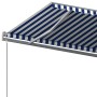 Toldo retráctil automático con postes azul y blanco 6x3 m de , Toldos - Ref: Foro24-3070196, Precio: 648,99 €, Descuento: %