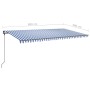 Automatic retractable awning with blue and white poles 6x3 m by , Awnings - Ref: Foro24-3070196, Price: 655,32 €, Discount: %