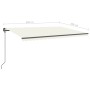 Toldo retráctil manual con postes color crema 5x3 m de , Toldos - Ref: Foro24-3070177, Precio: 580,76 €, Descuento: %