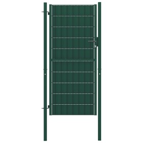 Puerta de valla de PVC y acero verde 100x124 cm de vidaXL, Puertas de jardín - Ref: Foro24-145229, Precio: 166,70 €, Descuent...