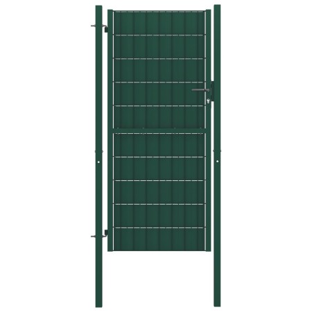 Puerta de valla de PVC y acero verde 100x124 cm de vidaXL, Puertas de jardín - Ref: Foro24-145229, Precio: 166,58 €, Descuent...