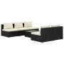 6-teiliges Gartensofa-Set und schwarze synthetische Rattankissen von , Gartensets - Ref: Foro24-3101447, Preis: 652,55 €, Rab...