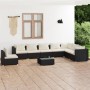 Set muebles de jardín 9 pzas y cojines ratán sintético negro de , Conjuntos de jardín - Ref: Foro24-3102375, Precio: 965,04 €...