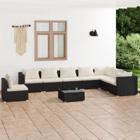 9-teiliges Gartenmöbel-Set und schwarze synthetische Rattankissen von , Gartensets - Ref: Foro24-3102375, Preis: 897,99 €, Ra...