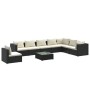 Set muebles de jardín 9 pzas y cojines ratán sintético negro de , Conjuntos de jardín - Ref: Foro24-3102375, Precio: 965,04 €...