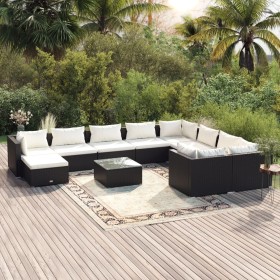 Garden furniture set 11 pieces black synthetic rattan cushions by , Garden sets - Ref: Foro24-3102687, Price: 1,00 €, Discoun...