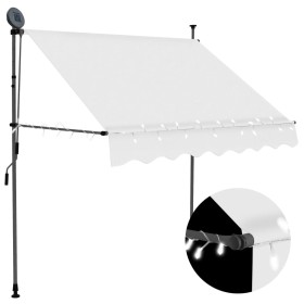 Manual retractable awning with cream LED 100 cm by , Awnings - Ref: Foro24-145869, Price: 70,99 €, Discount: %