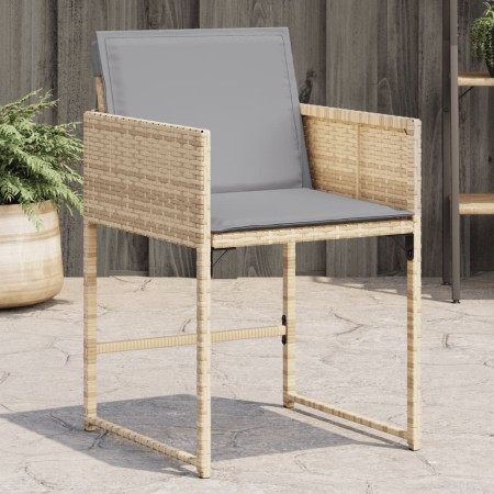 Garden armchairs with cushions 4 units beige synthetic rattan mix by , Garden chairs - Ref: Foro24-365006, Price: 160,51 €, D...