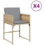 Garden armchairs with cushions 4 units beige synthetic rattan mix by , Garden chairs - Ref: Foro24-365006, Price: 160,51 €, D...