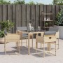 Garden armchairs with cushions 4 units beige synthetic rattan mix by , Garden chairs - Ref: Foro24-365006, Price: 160,51 €, D...