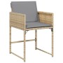 Garden armchairs with cushions 4 units beige synthetic rattan mix by , Garden chairs - Ref: Foro24-365006, Price: 160,51 €, D...