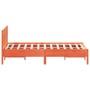 Bed frame with wax brown pine wood headboard 120x190 cm by , Beds and slatted bases - Ref: Foro24-842673, Price: 117,45 €, Di...