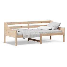 Solid pine wood sofa bed 80x200 cm by , Beds and slatted bases - Ref: Foro24-842826, Price: 113,99 €, Discount: %