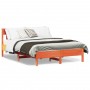 Estructura cama con cabecero madera pino marrón cera 160x200 cm de , Camas y somieres - Ref: Foro24-3216208, Precio: 194,99 €...