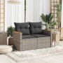 Gartensofa mit Kissen, 2-Sitzer, graues synthetisches Rattan von , Outdoor-Sofas - Ref: Foro24-366128, Preis: 166,30 €, Rabat...