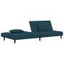 Sofá cama de 2 plazas con dos almohadas terciopelo azul de , Sofás - Ref: Foro24-375806, Precio: 227,29 €, Descuento: %