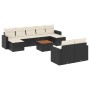 Gartensofa-Set 10-teilig mit schwarzen synthetischen Rattankissen von , Modulare Sofas für den Außenbereich - Ref: Foro24-322...