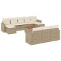 Set de sofás de jardín 11pzas con cojines ratán sintético beige de , Sofás modulares de exterior - Ref: Foro24-3224343, Preci...