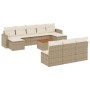 Set de sofás de jardín 11pzas con cojines ratán sintético beige de , Sofás modulares de exterior - Ref: Foro24-3224329, Preci...