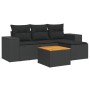 Set de muebles de jardín 5 pzas y cojines ratán sintético negro de , Conjuntos de jardín - Ref: Foro24-3257742, Precio: 356,6...