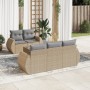 Gartensofa-Set mit Kissen, 6-teilig, beiges synthetisches Rattan von , Gartensets - Ref: Foro24-3253436, Preis: 520,29 €, Rab...