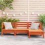 3-Sitzer-Gartensofa mit Fußstütze aus wachsbraunem Kiefernholz von , Modulare Sofas für den Außenbereich - Ref: Foro24-838058...