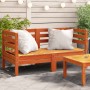 Garten-Ecksofas, 2 Stück, Massivholz, Kiefernholz, braun gewachst von , Modulare Sofas für den Außenbereich - Ref: Foro24-837...