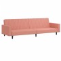 Pink velvet 2-seater sofa bed by , Sofas - Ref: Foro24-375941, Price: 240,99 €, Discount: %