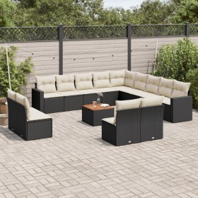 14-piece garden sofa set with black synthetic rattan cushions by , Modular outdoor sofas - Ref: Foro24-3224376, Price: 846,60...